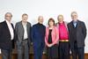 The Brits Who Built the Modern World (l-r): Michael Hopkins, Nicholas Grimshaw, Norman Foster, Patty Hopkins, Richard Rogers and Terry Farrell at the RIBA