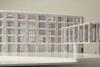 Model showing the marble facade of Tony Fretton Architects’ administrative centre for Deinze in north-west Belgium.