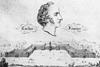 Charles Fourier pictured above his design for the Phalanstére, a single-unit house he believed could achieve his ideas of social equality.