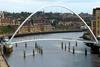 Newcastle quayside through the Gateshead Millennium Bridge.