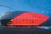 Munich’s Allianz Arena glows red when Bayern Munich are on the pitch.