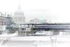 Visualisation showing view from Blackfriars Bridge facing north east that shows the new site geometry framing the view to St Paul's Cathedral.
