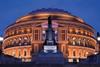 The Royal Albert Hall, with BDP’s CAD image of the roof.