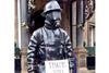 Glasgow's Citizen Firefighter statue adorned with citizens' thanks