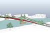 Hammersmith Bridge temp crossing installed Foster and Partners and COWI - crop