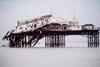 Neglected coastal heritage — Brighton’s West Pier in a state of partial collapse.