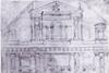Drawing of facade for the church of San Lorenzo in Florence (1515-16). Tafuri argued that was probably by Raphael himself.