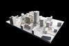 1:200 model of Lynch Architects' Fairbank Estate proposals, viewed from the north west.