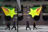 City of London Culture Mile pop up on Silk Street by Morag Myerscough: Joy and Peace