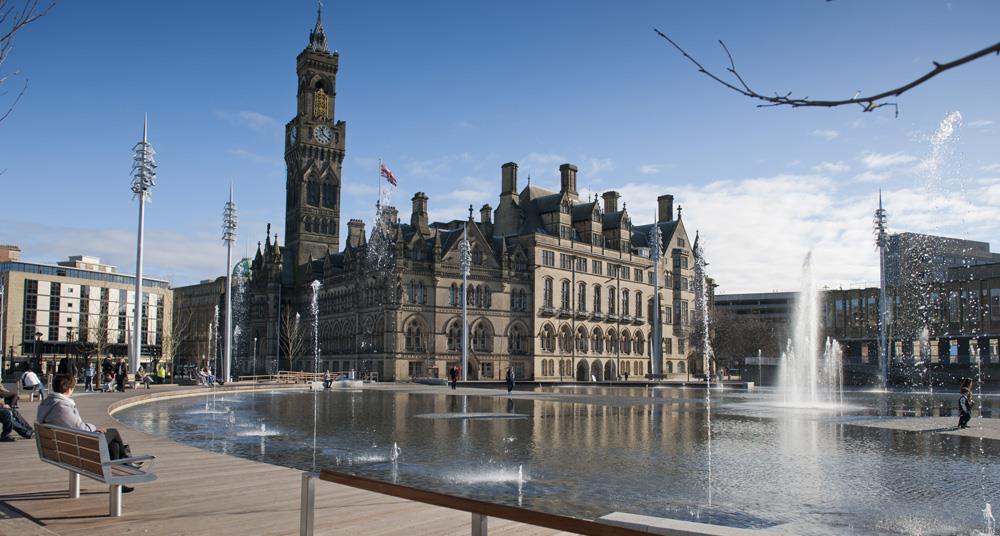 UK's tallest city fountain opens in Bradford | News | Building Design