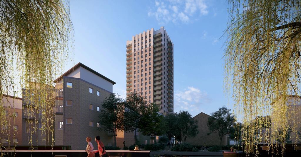 Clare House redevelopment Bow 75m 23 fl Proposed