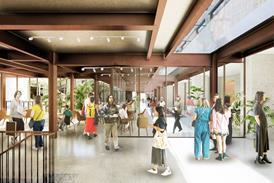 2. Architectural render of the Royal Collect of Art. Ground Floor Street. Image_ Witherford Watson Mann Architects