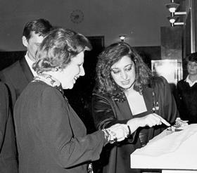 Margaret Thatcher with Zaha Hadid.