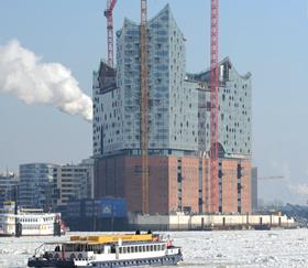 Herzog and de Meuron's Elbphilharmonie concert hall under construction
