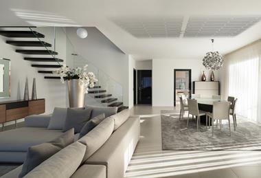 Radiana hidden ceiling panels - living room