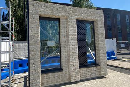 Segment of Alsecco brick slip system