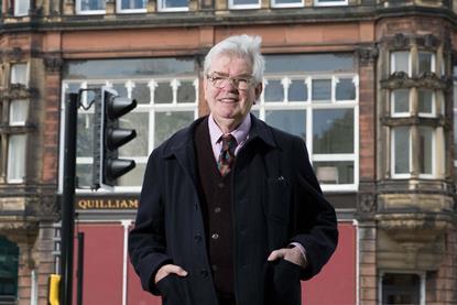 Terry Farrell outside the Newcastle University building that  will be renamed in his honour