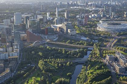 Queen Elizabeth Olympic Park Aerial Parklands 2024 © Jason Hawkes