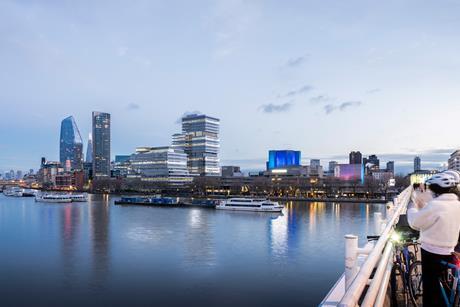 72 Upper Ground_View from Waterloo Bridge_Credit Make Architects