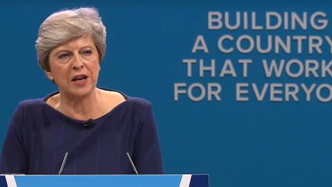 Theresa May at the 2017 Conservative Party Conference
