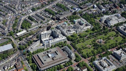 Aerial view of cardiff university