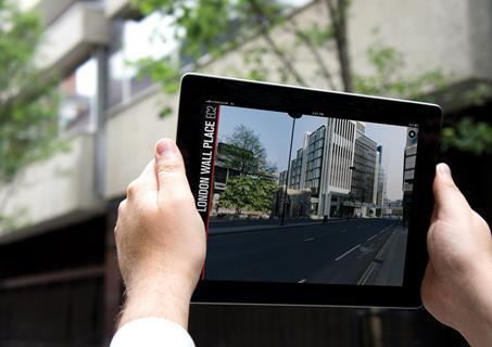 Virtual reality: Hammerson’s London Wall app features a visualisation tool that lets you point your iPad at the site to see the building in situ.
