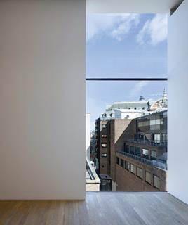 The fifth floor gallery enjoys views up the “geological rift” towards Oxford Street.