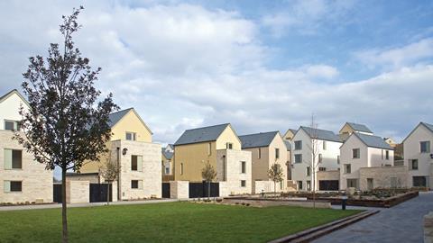 The buildings make use of a traditional palette of Portland stone and cream render.