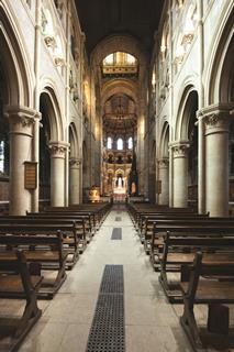 View down the nave to the altar.