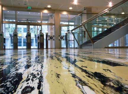 Bespoke rubber flooring was created for the Pirelli building in Milan.