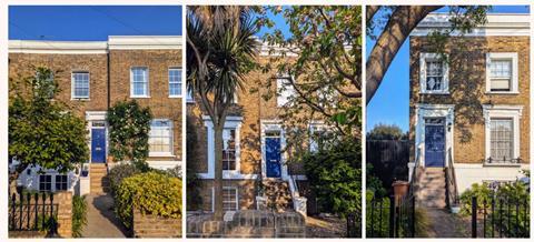 Benyon Estate properties, with their signature dark blue doors_Samuel Hughes