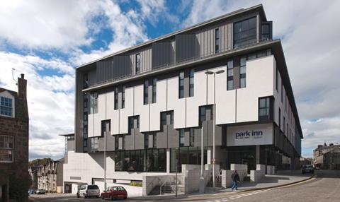 Richard Murphy Architects has completed work on the £45 million Justice Mill Lane Park Inn hotel and office development in Aberdeen.