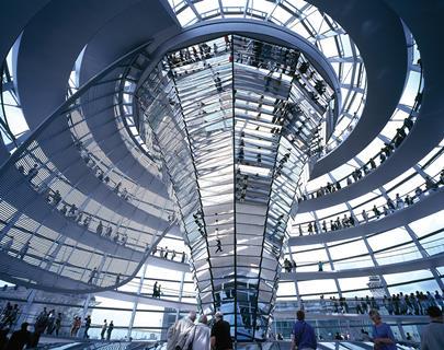 Foster & Partners’ Reichstag in Berlin completed in 1999.