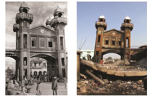 The Iron Market in its heyday - and after the earthquake
