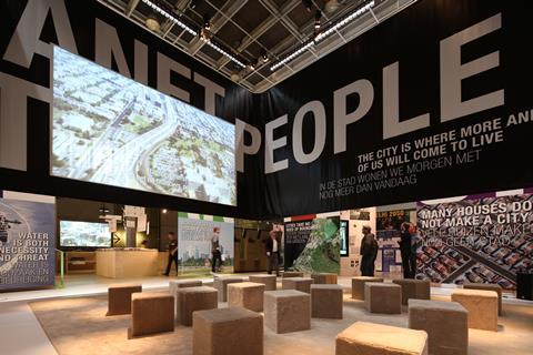 Image of the main exhibition of the 5th IABR, Making City at the Netherlands Architecture Institute (NAI).
