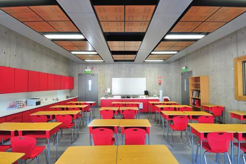 Acoustic ceiling in a classroom at Clongowes Wood College.