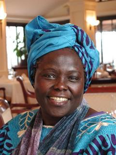 Kenyan environmental activist Wangari Maathai