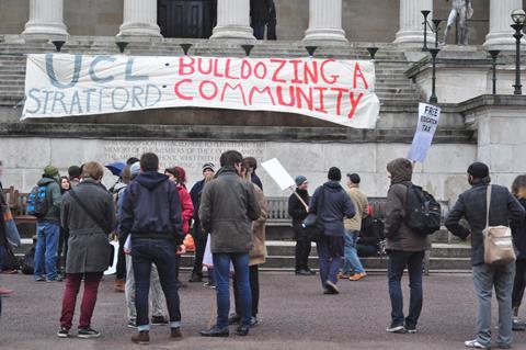 Student protesters at UCL