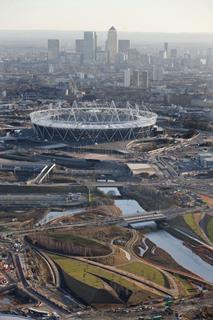 Olympic park and Canary Wharf