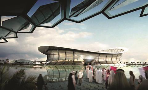 A closer view of Foster & Partners' Lusail Stadium, part of the Qatar 2022 world cup bid