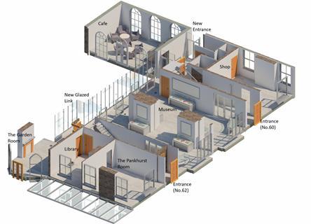 BTP Architects - Pankhurst Centre - ground floor plans