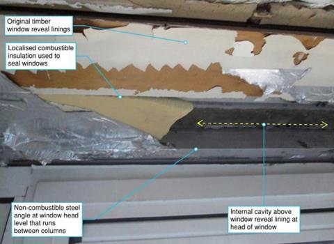 The combustible material used to seal the gaps between Grenfell Tower's original window reveal linings and the new windows installed as part of the refurbishment