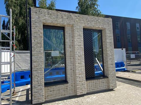Segment of Alsecco brick slip system