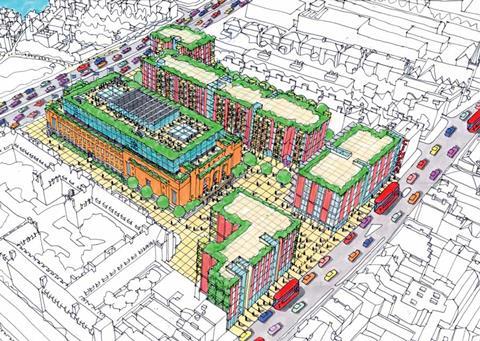 RSHP Hammersmith town hall redevelopment - aerial sketch