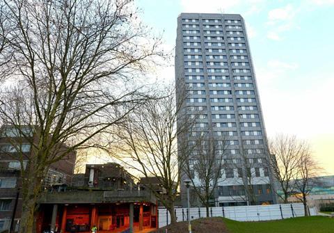 Grenfell Tower toward the end of its ill-fated refurbishment