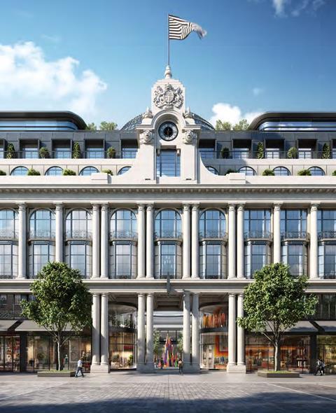 Foster & Partners' proposals for Whiteleys would introduce a clock into the building's clock tower