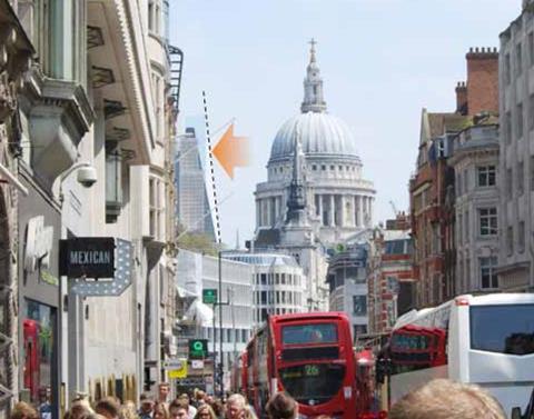 View from Fleet Street 'showing the sky gap'