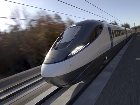 Artists impression of an HS2 train