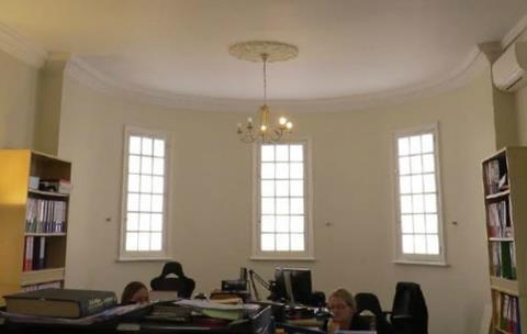 The third-floor accounting offices at the Novello Theatre, where a grand bar area would be reinstated under Watson Bertram & Fell's plans