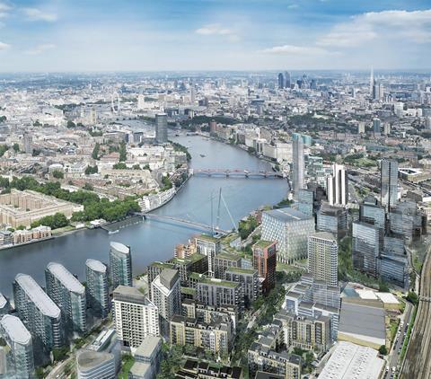 Nine Elms to Pimlico bridge contest - Buro Happold with Marks Barfield Architects